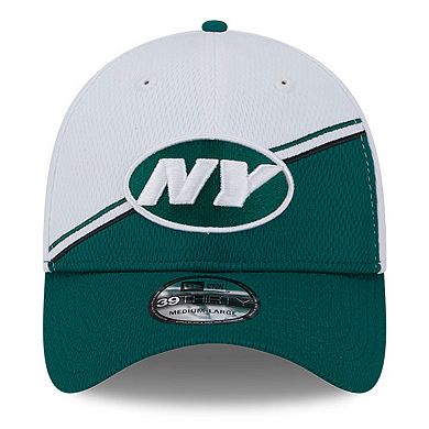 Men's New Era  White/Green New York Jets 2023 Sideline 39THIRTY Flex Hat