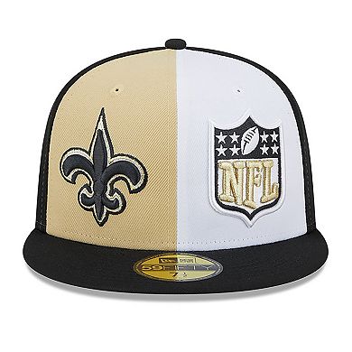 Men's New Era  Vegas Gold/Black New Orleans Saints 2023 Sideline 59FIFTY Fitted Hat