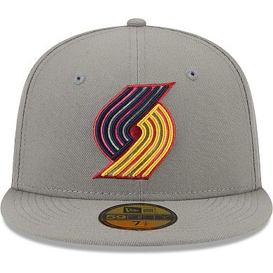 Men's New Era Gray Portland Trail Blazers Color Pack 59FIFTY Fitted Hat