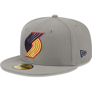 Men's New Era Gray Portland Trail Blazers Color Pack 59FIFTY Fitted Hat