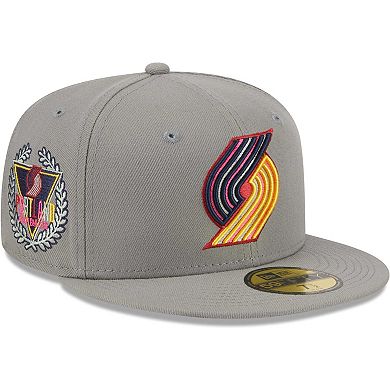 Men's New Era Gray Portland Trail Blazers Color Pack 59FIFTY Fitted Hat