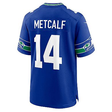 Men's Nike DK Metcalf Royal Seattle Seahawks Throwback Player Game Jersey