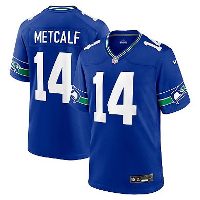 Men's Nike DK Metcalf Royal Seattle Seahawks Throwback Player Game Jersey