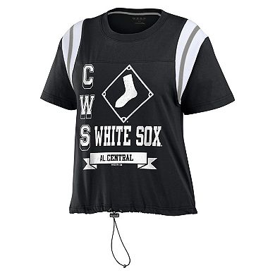 Women's WEAR by Erin Andrews Black Chicago White Sox Cinched Colorblock T-Shirt