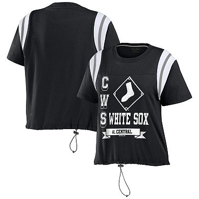 Women's WEAR by Erin Andrews Black Chicago White Sox Cinched Colorblock T-Shirt
