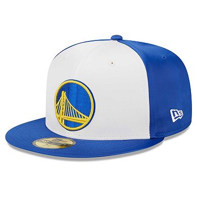 Men's New Era  White Golden State Warriors Throwback Satin 59FIFTY Fitted Hat