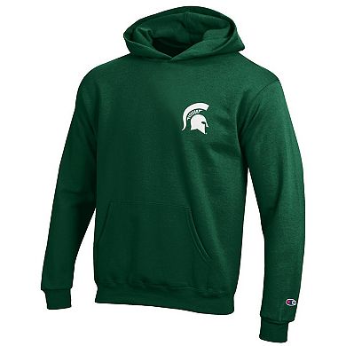 Youth Champion Green Michigan State Spartans Powerblend Two-Hit Pullover Hoodie