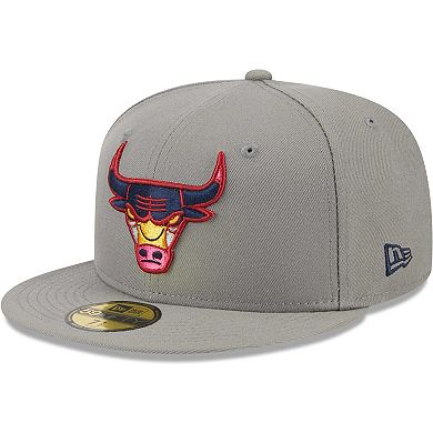 Men's New Era Gray Chicago Bulls Color Pack 59FIFTY Fitted Hat