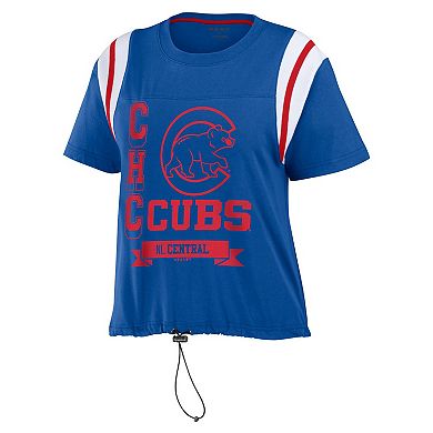 Women's WEAR by Erin Andrews Royal Chicago Cubs Cinched Colorblock T-Shirt