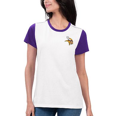 Women's G-III 4Her by Carl Banks White/Purple Minnesota Vikings Fashion Illustration T-Shirt