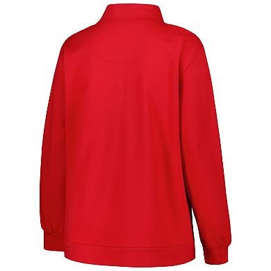 Women's Profile Scarlet Ohio State Buckeyes Plus Size Fleece Quarter-Zip Jacket