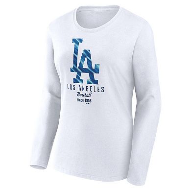 Women's Fanatics Branded  White Los Angeles Dodgers Long Sleeve T-Shirt