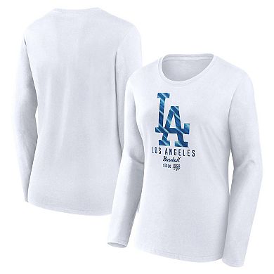 Women's Fanatics Branded  White Los Angeles Dodgers Long Sleeve T-Shirt