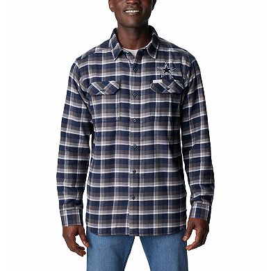Men's Columbia Navy Dallas Cowboys Flare Gun Flannel Button-Up Shirt