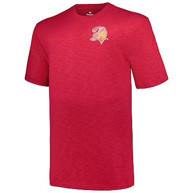 Men's Profile Red Tampa Bay Buccaneers Big & Tall Two-Hit Throwback T-Shirt
