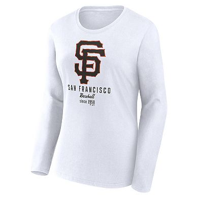 Women's Fanatics Branded  White San Francisco Giants Long Sleeve T-Shirt