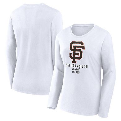 Women's Fanatics Branded  White San Francisco Giants Long Sleeve T-Shirt