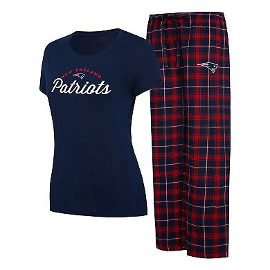 Women's Concepts Sport Navy/Red New England Patriots Arctic T-Shirt & Flannel Pants Sleep Set