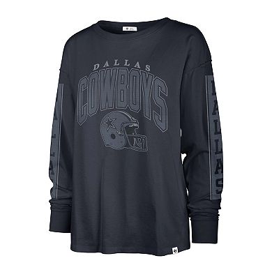 Women's '47 Navy Dallas Cowboys Tom Cat Long Sleeve T-Shirt