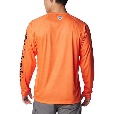 Men's Columbia  Orange Auburn Tigers PFG Terminal Tackle Omni-Shade Raglan Long Sleeve T-Shirt