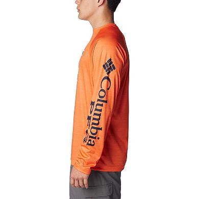 Men's Columbia  Orange Auburn Tigers PFG Terminal Tackle Omni-Shade Raglan Long Sleeve T-Shirt