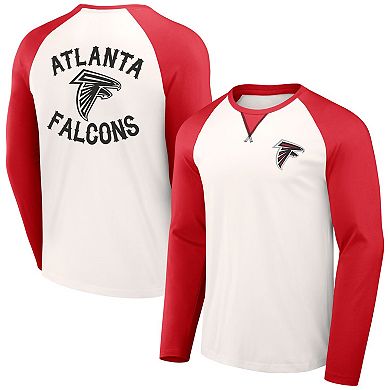 Men's NFL x Darius Rucker Collection by Fanatics Cream/Red Atlanta Falcons Long Sleeve Raglan T-Shirt