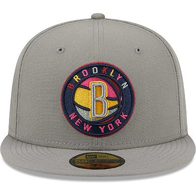 Men's New Era Gray Brooklyn Nets Color Pack 59FIFTY Fitted Hat