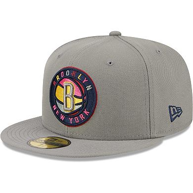 Men's New Era Gray Brooklyn Nets Color Pack 59FIFTY Fitted Hat