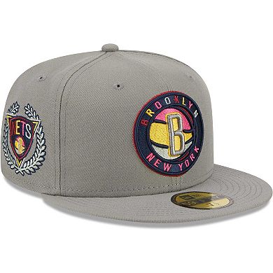 Men's New Era Gray Brooklyn Nets Color Pack 59FIFTY Fitted Hat