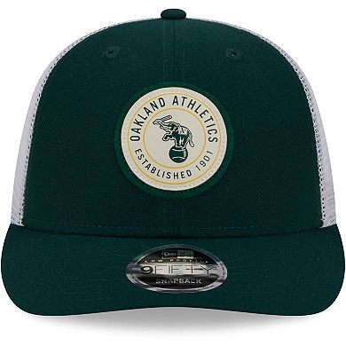 Men's New Era Green Oakland Athletics Circle Trucker Low Profile 9FIFTY Snapback Hat