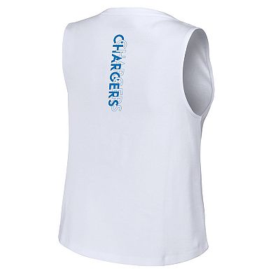 Women's WEAR by Erin Andrews  White Los Angeles Chargers Lace-Up Tank Top