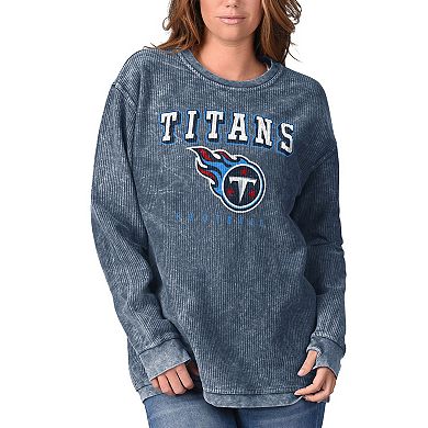 Women's G-III 4Her by Carl Banks Navy Tennessee Titans Comfy Cord Pullover Sweatshirt