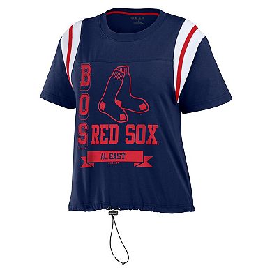 Women's WEAR by Erin Andrews Navy Boston Red Sox Cinched Colorblock T-Shirt