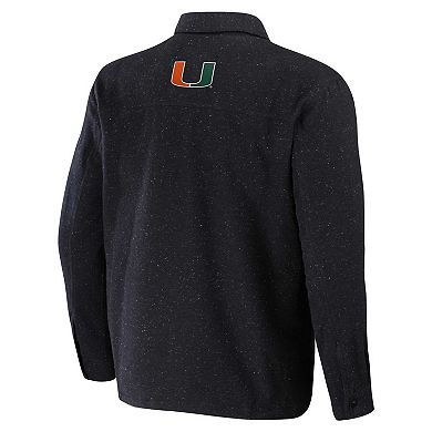Men's Darius Rucker Collection by Fanatics  Heather Charcoal Miami Hurricanes Sherpa-Lined Full-Snap Shacket