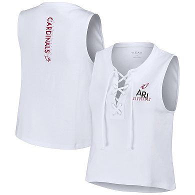 Women's WEAR by Erin Andrews  White Arizona Cardinals Lace-Up Tank Top