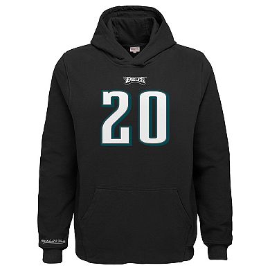 Youth Mitchell & Ness Brian Dawkins Black Philadelphia Eagles Retired Player Name & Number Pullover Hoodie