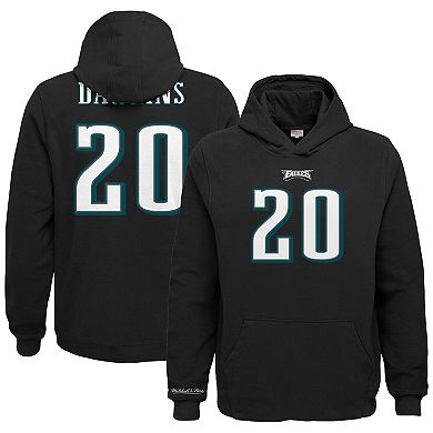 Youth Mitchell & Ness Brian Dawkins Black Philadelphia Eagles Retired Player Name & Number Pullover Hoodie