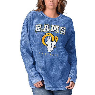 Women's G-III 4Her by Carl Banks Royal Los Angeles Rams Comfy Cord Pullover Sweatshirt