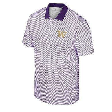 Men's Colosseum White/Purple Washington Huskies Print Stripe Polo