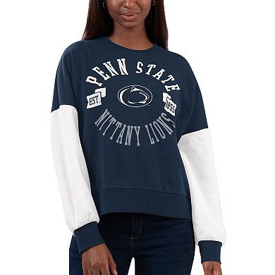 Women's G-III 4Her by Carl Banks Navy/White Penn State Nittany Lions Team Pride Colorblock Pullover Sweatshirt