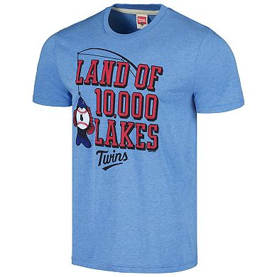 Men's Homage  Light Blue Minnesota Twins Land of 10,000 Lakes Hyper Local Tri-Blend T-Shirt