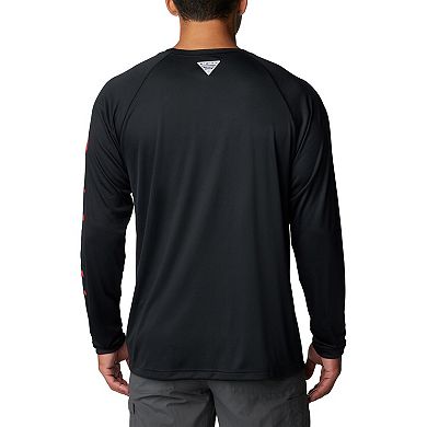 Men's Columbia Black Georgia Bulldogs Terminal Tackle Omni-Shade Raglan Long Sleeve T-Shirt