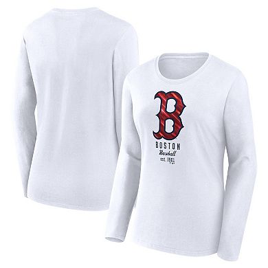 Women's Fanatics Branded  White Boston Red Sox Long Sleeve T-Shirt