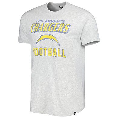 Men's '47 Heathered Gray Los Angeles Chargers Dozer Franklin Lightweight T-Shirt