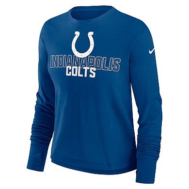 Women's Nike Royal Indianapolis Colts High Hip Performance Long Sleeve T-Shirt