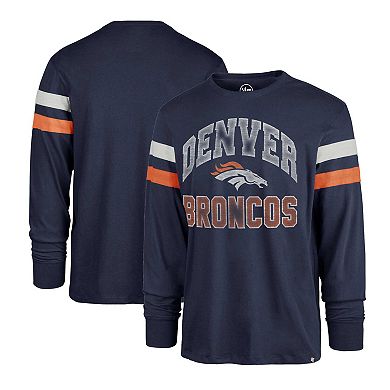 Men's '47 Navy Denver Broncos Irving Long Sleeve T-Shirt