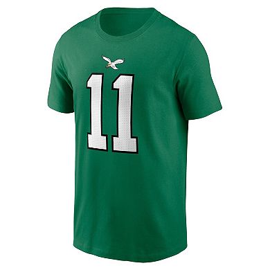 Men's Nike A.J. Brown Kelly Green Philadelphia Eagles Alternate Player Name & Number T-Shirt