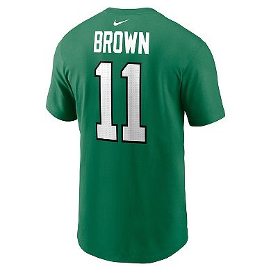 Men's Nike A.J. Brown Kelly Green Philadelphia Eagles Alternate Player Name & Number T-Shirt