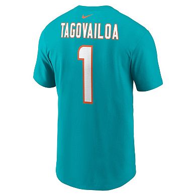 Men's Nike Tua Tagovailoa Aqua Miami Dolphins Player Name & Number T-Shirt