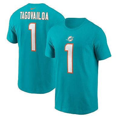 Men's Nike Tua Tagovailoa Aqua Miami Dolphins Player Name & Number T-Shirt